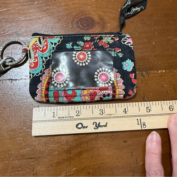 Vera Bradley Black and Red Floral ID holder with matching lanyard - Picture 7 of 9